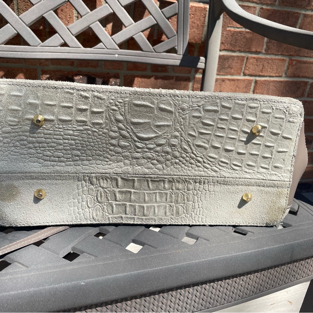 Vintage  Elegant Kelly Crocodile-Embossed Handbag - Taupe and tan - Picture 4 of 16